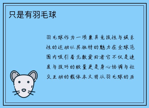 只是有羽毛球