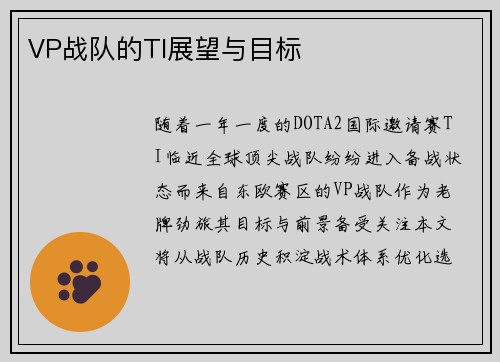 VP战队的TI展望与目标